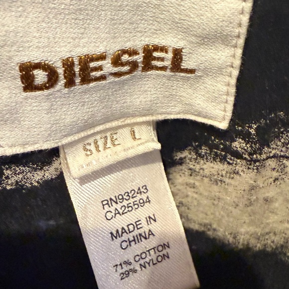 Diesel vintage button front field style jacket Black size LRG - Picture 6 of 8